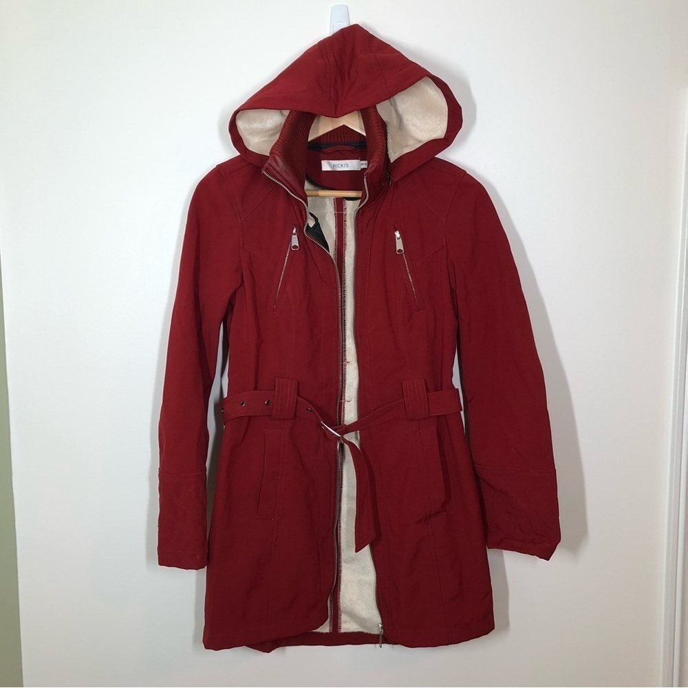 Ricki’s Brick‎ Red Fleece Lined Trench Coat XS